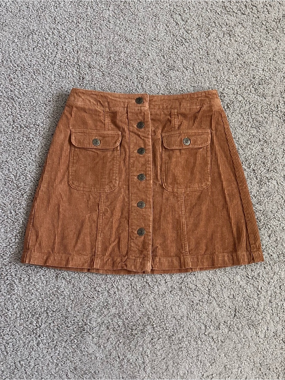 Element Button Front Corduroy Mini Skirt Womens M